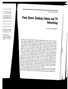 Party Down Drinking Culture and TV Advertising