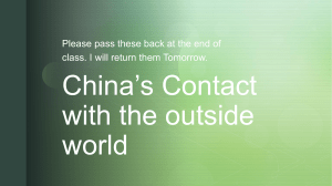 China Contact with the Outside World