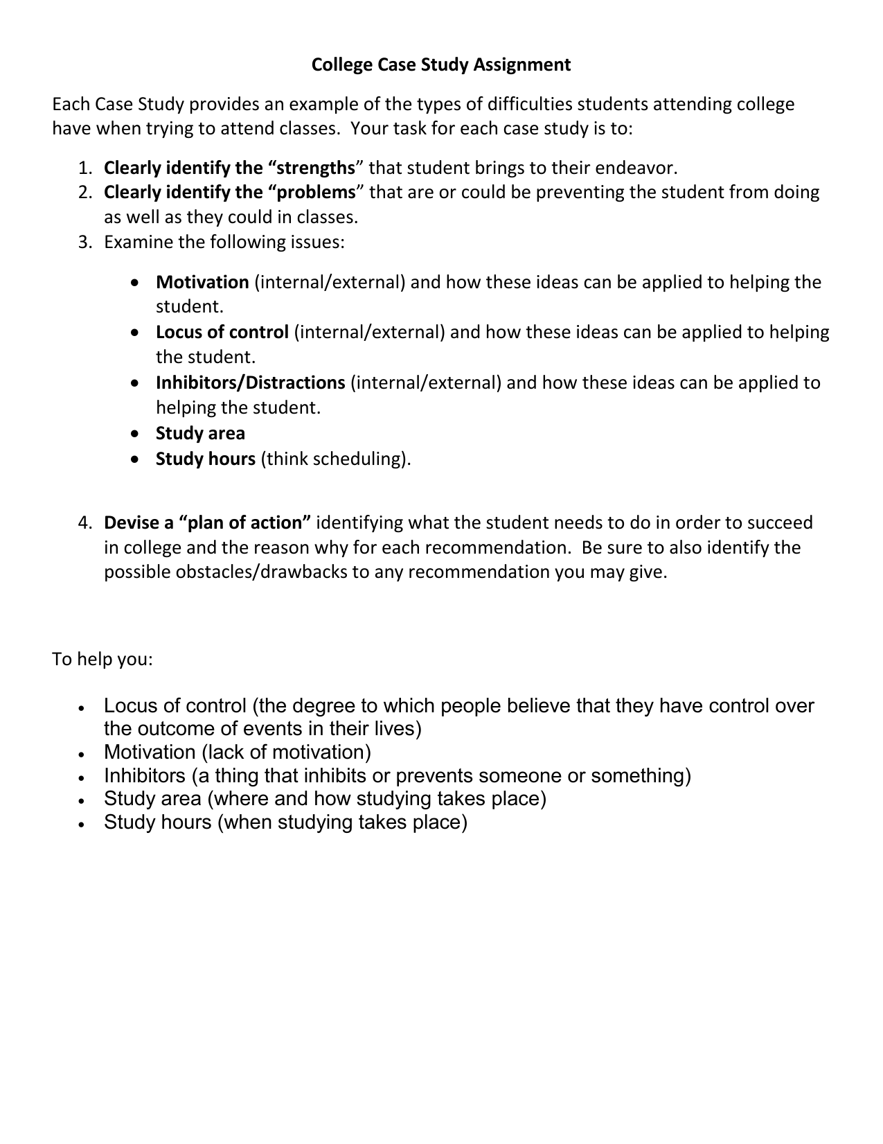 case study teacher recommendations assignment