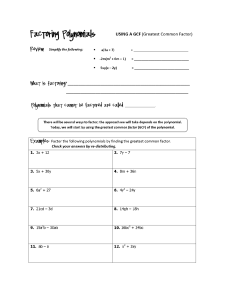 Factoring Polynomials1