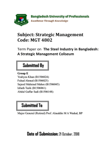 Subject Strategic Management Code MGT 48