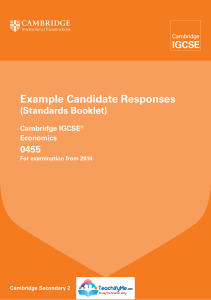 Economics (0455) Example Candidate Response 2014