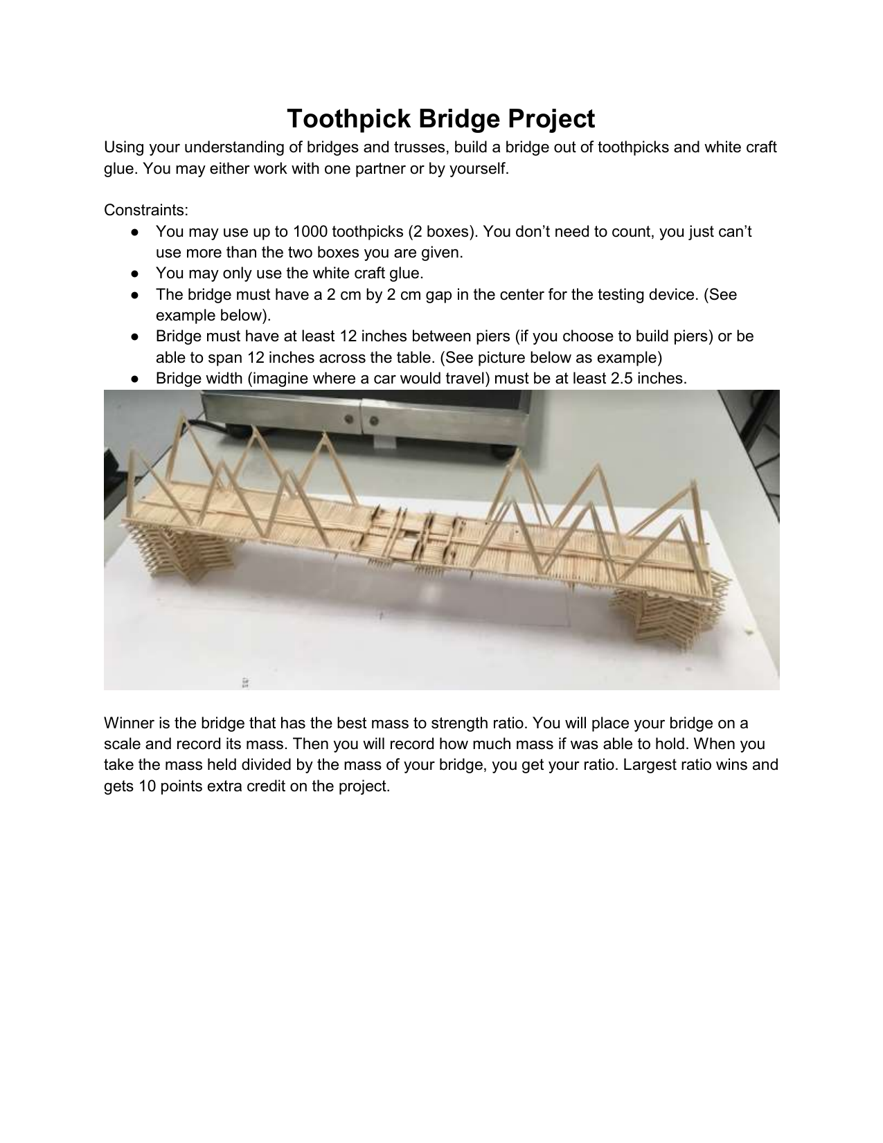 how to make a toothpick bridge