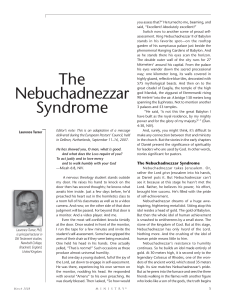 The Nebuchadnezzar Syndrome A Sermon on