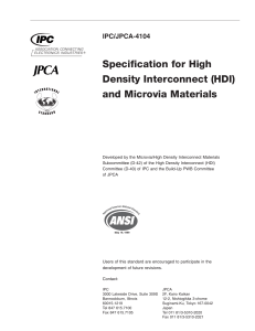 IPC-JPCA-4104 Specification for High Density Interconnect (HDI) and Microvia Materials