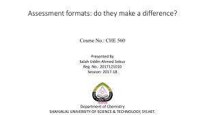 Assessment Formats