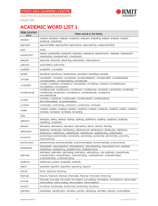 Academic word sublist 1