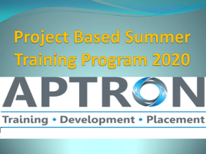 Project Based Summer Training Program 2020