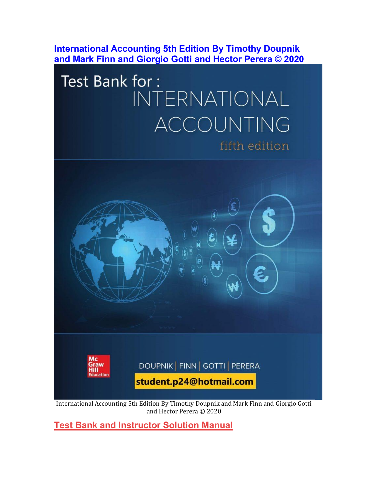 international accounting assignment