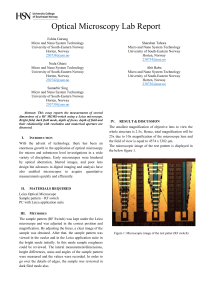 Optical Microscopy Lab Report Group7