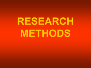Research Methods Intro and classification