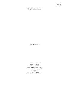 Concert Essay II - McKenzie Hill - Music, Society, & Culture