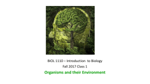 Class 01 - Organisms and their Environment