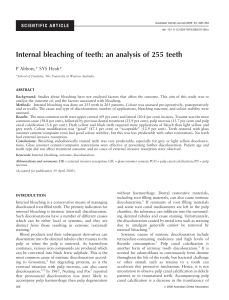 Internal bleaching of teeth