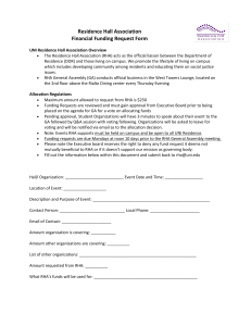 RHA Financial Funding Request Form