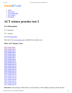 ACT science practice test 2 CrackACT