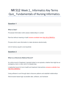 NR 512 Week 2_ Informatics Key Terms Quiz_ Fundamentals of Nursing Informatics.