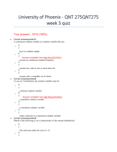 University of Phoenix - QNT275 week 3 quiz. 100%. Graded A+
