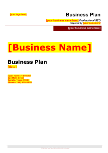  Business Plan Template