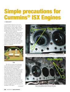 SIMPLE PRECAUTIONS FOR CUMMINS ISX ENGINES