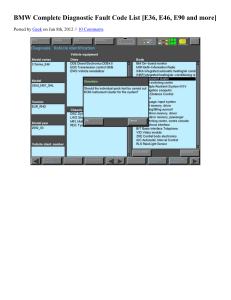 BMW Diagnostic Fault Codes: E36, E46, E90 List