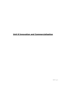 Unit 8 Innovation and Commercialisation