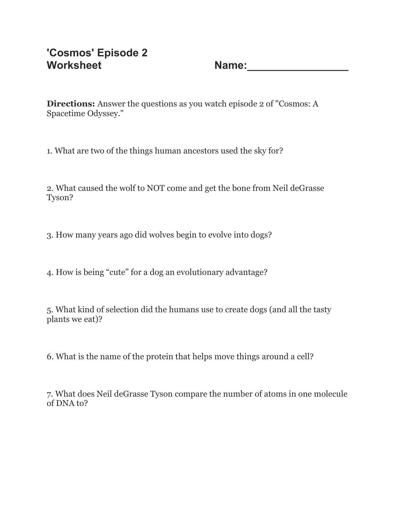 Cosmosepisode11 questions In Cosmos Episode 1 Worksheet Answers