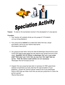 Speciation Activity