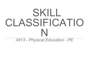 Classification of Skill 