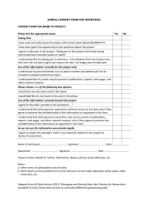 Sample Consent Form for Interviews