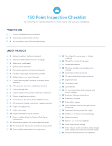 150 Point Inspection Checklist