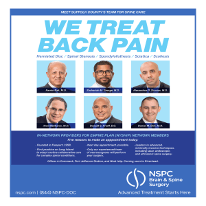 Leaders in Advanced Spinal Treatments at NSPC