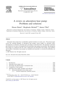 Adsorption Heat Pump Review: Problems & Solutions