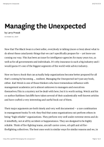Managing the Unexpected - HBR