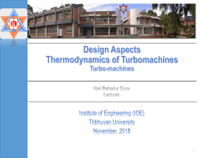 Basics of Turbomachine Thermodynamics