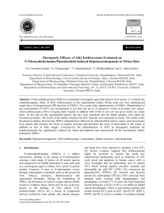 Therapeutic Efficacy of Allyl Isothiocyanate Evaluated on N-Nitrosodiethylamine/Phenobarbital induced Hepatocarcinogenesis in Wistar Rats