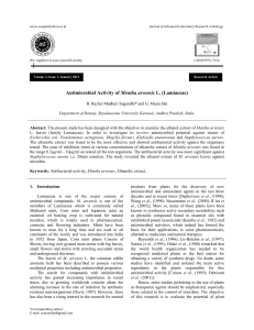 Antimicrobial Activity of Mentha arvensis L. (Lamiaceae)