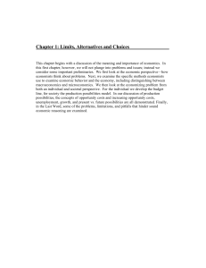 Chapter 1- Limits, Alternatives and Choices