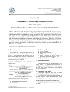 Eosinophiluria in relation to Pyelonephritis in Women
