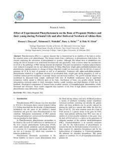 Effect of Experimental Phenylketonuria on the Bone of Pregnant Mothers and their young during Perinatal Life and after Delivered Newborn of Albino Rats