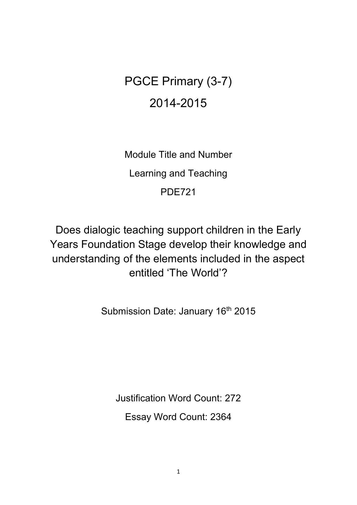 pgce essays examples