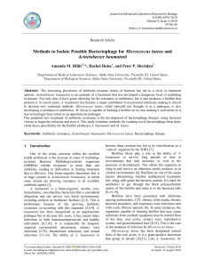 Methods to Isolate Possible Bacteriophage for Micrococcus luteus and Acinetobacter baumannii
