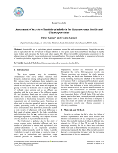 Assessment of toxicity of lambda-cyhalothrin for Heteropneustes fossilis and Channa punctatus