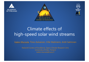 Climate effects of high-speed solar wind streams