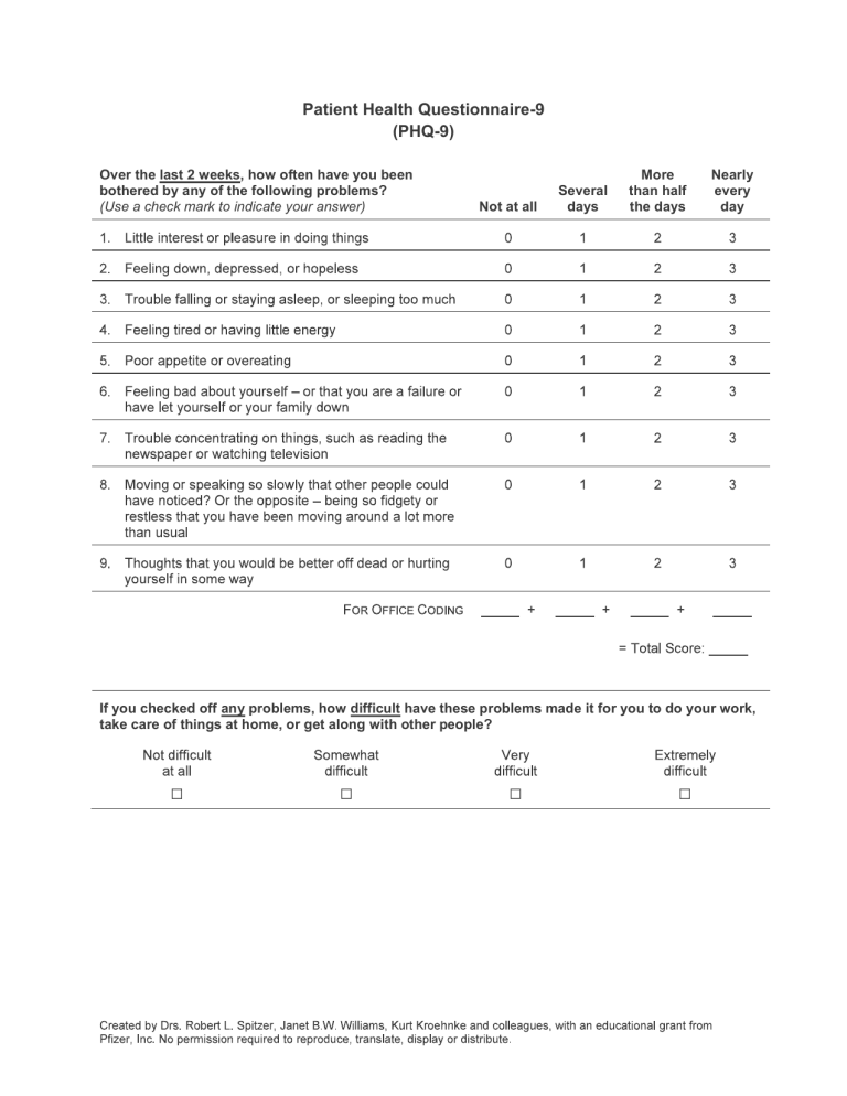 Phq 9 Pdf Printable QUESTIONNAIRE SUR LA SANT DU PATIENT 9 PHQ 9 Phq 9 Pdf Printable QUESTIONNAIRE SUR LA SANT DU PATIENT 9 PHQ 9