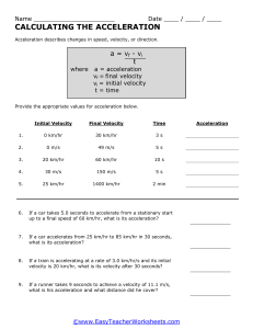 Calculating Acceleration