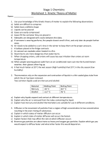 Particle Theory Worksheet