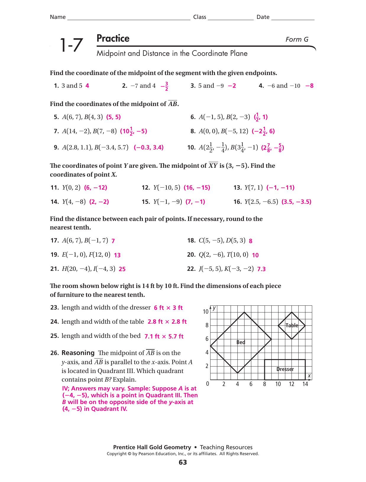geometry basics homework 3 distance and midpoint formulas answer key