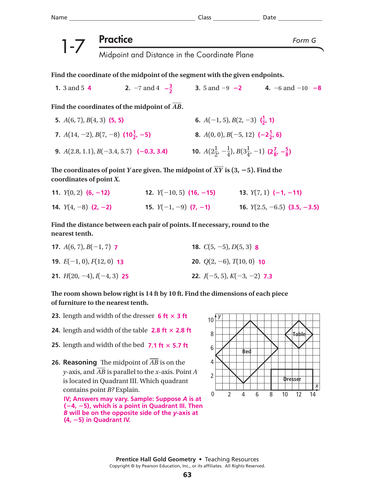 Geometry Review Packet 1 Distance And Midpoints Answer Key GustavoGargiulo Free Scientific 