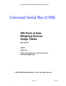 HID Point of Sale Weighing Devices Usage Tables
